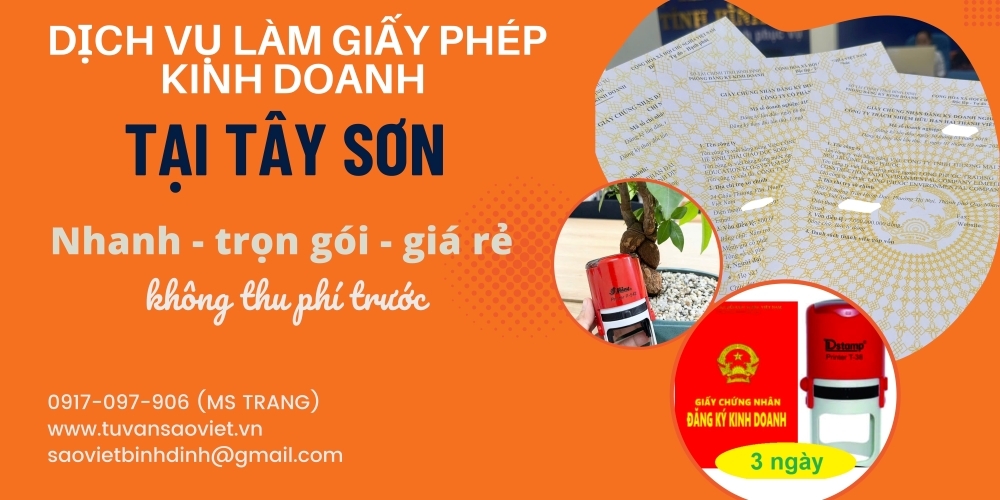 Thành lập công ty TNHH hai thành viên tại Tây Sơn – Bình Định chỉ trong 3 ngày